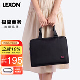 乐上（LEXON）单肩包女手提电脑包13.3英寸内胆包时尚斜挎包轻便商务公文包黑色