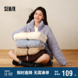 森马（Semir）外套女插肩袖珊瑚绒仿羊羔毛2024冬季立领宽松夹克109724108003