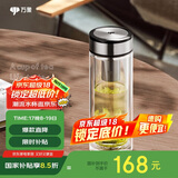 万象（WANXIANG）双层玻璃杯V48RL商务礼盒装茶杯钛黑亮带滤网水杯车载便携办公杯