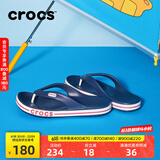 crocs卡骆驰贝雅卡骆班运动拖鞋男鞋女鞋居家夹脚平底人字拖鞋|205393 深蓝/辣椒红-4CC 40 (250mm)