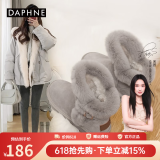 达芙妮雪地靴女秋冬爆款2025厚底加绒加厚皮毛一体棉鞋面包鞋子女鞋保暖 岩浆灰 37