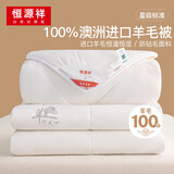恒源祥澳洲100%进口羊毛被纯棉保暖秋冬被子8斤200*230cm