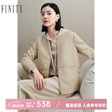 菲妮迪（FINITY）品牌短外套春秋季新款简约卡其色短款通勤气质夹克上衣 卡其色 L