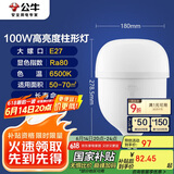 公牛（BULL）LED灯泡高亮柱形灯厂房车间商超食堂 100W球泡白光6500KE27螺口