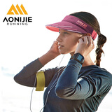 奥尼捷（AONIJIE）户外运动空顶帽马拉松跑步越野跑无顶遮阳速干吸汗帽男女运动帽 加大帽檐款-珊瑚粉（防晒更好） 均码