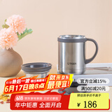 虎牌（TIGER）保温杯 办公型不锈钢真空杯茶滤网杯 水杯CWM-A035 350ml 浅灰色XC 350ml