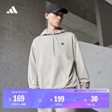 adidas休闲加厚毛圈连帽卫衣套头衫男女阿迪达斯官方轻运动 金属灰 L