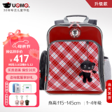 UnMeunme男女小学生一年级书包男1-3-6轻防水儿童双肩背送礼书包 3213S红格 1-4年级 小挂件+腰扣