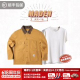 马登工装 美式复古重磅密歇根帆布夹克男春季阿美咔叽翻领猎装外套 密歇根夹克+短t组合 M