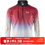 达亿瓦（DAIWA） 新款 一击防晒服 防紫外线钓鱼防晒衣衣夏季冰丝透气长裤 春夏 立领款防晒上衣 红色 M