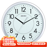SEIKO精工时钟挂钟客厅钟表挂墙石英钟机芯夜光家用现代简约大气免打孔 QXA629S （银色边框）