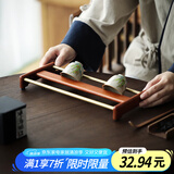 茶艺贵族花梨木铜杯架实木茶杯架子功夫茶具配件大号单个不含茶杯 