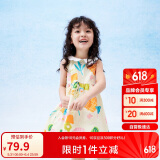 巴拉巴拉女童连衣裙宝宝童装夏季儿童无袖裙子小清新印花208224111012