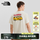 北面（The North Face）短袖T恤男女 美式休闲半袖透气小汽车卡通印花简约 米白色 XL /180