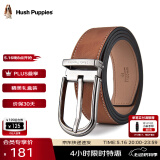 暇步士（Hush Puppies）皮带男士针扣式真皮休闲裤正装时尚品牌腰带新款头层牛皮裤带礼物 轻奢棕色HD-2071088W-502 110cm