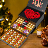 德芙（Dove）多唯呀巧克力礼盒圣诞节生日礼物女生士送女朋友老婆情人浪漫实用 三层爱心花束礼盒【旗舰款】