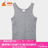 铜牛【商场同款】精梳棉罗纹窄肩女背心基础款花边打底衫女VB012 10花灰 L (170/95)
