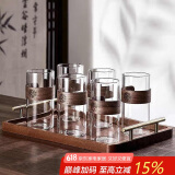 青苹果新中式防烫玻璃杯 家用耐高温水杯客厅待客茶杯喝水杯子6只