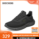 斯凯奇（Skechers）男鞋夏季透气百搭休闲鞋一脚蹬减震运动网面鞋210281 全黑色/210281-BBK 42