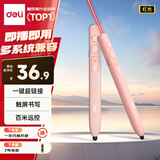 得力（deli）红光PPT翻页笔 白板可书写触控笔 百米远控磁吸收纳 7号电池激光翻页笔  粉色MA110