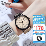 迪士尼（Disney）学生手表个性复古撞色帆布带石英表青少年初中高中生防水手表