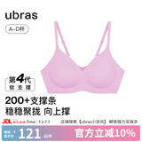 ubras[虞书欣同款]夹心软支撑光面小胸聚拢女无痕内衣隐形无钢圈文胸罩 【背勾款】胭脂黛色 L 80A/80B