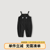 巴厘小猪（BALIPIG）宝宝背带裤秋季灯芯绒裤子儿童连体裤女童休闲百搭长裤男童连身裤 黑灰 100 cm