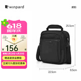 WINPARD/威豹商务男包手提公事包休闲单肩包出差男包斜挎包 黑色（标准版/四层袋）