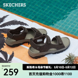 斯凯奇（Skechers）凉鞋男夏季司机户外运动增高魔术贴沙滩鞋渔夫凉鞋204105 巧克力色/CHOC 43