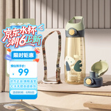 BABLOV吸管杯孕妇水杯大容量ppsu水杯女士杯子带吸管产妇专用食品级材质 青芥绿【一杯双盖】 600ml