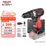 德力西（DELIXI）手电钻锂电钻电动螺丝刀家用充电式手钻电起子电批电动工具箱套装