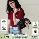 欧时纳（JUST STAR）法棍包包女款2025年新款轻奢波士顿包单肩包腋下枕头包生日礼物女 松露黑