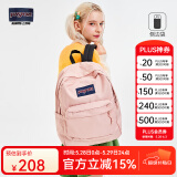 JANSPORT杰斯伯双肩包女学生旅行包26L旅行轻便透气书包男背包 4QUT7N8蜜蜡粉-侧边袋