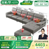 宜私享【只用真皮 销量1万+】真皮沙发头层牛皮艺客厅大小户型佛山家具 双+单+单+贵【4.05米】+脚踏 【旗舰版】2.5mm头层牛皮-海绵款