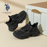 U.S. POLO ASSN.保罗男鞋秋季新款老爹鞋男网面透气厚底休闲鞋跑步运动鞋子男