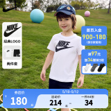 NIKE  3BRAND 耐克男女童纯棉短袖T恤+短裤2件套装夏季新款短袖套装 正黑色 120 /60 【建议身高110-116cm】