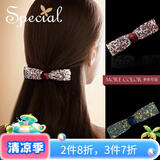 special手工发夹蝴蝶结发饰女发卡弹簧夹马尾夹顶夹边夹 时尚闪耀红色