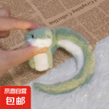 小蛇桌面摆件布娃娃玩偶摆件搞怪儿童女孩公仔布偶摆件 小青蛇毛绒玩偶【1个装】