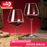 青苹果红酒杯2只装 无铅水晶玻璃勃艮第葡萄酒杯 高脚杯大容量468ml