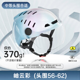 蓝极星超轻骑士头盔电动摩托车透气头盔夏季男女头盔轻便半盔夏日清凉盔新国标3C认证A类 岫云彩L【中头围56-62cm】 标配透明短镜