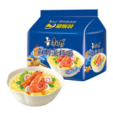 康师傅 方便面 经典鲜虾鱼板面五连包98g*5 泡面袋装速食 方便食品
