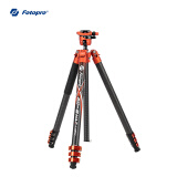 富图宝（Fotopro）飞行一号Max 碳纤维扳扣设计大管径专业相机微单摄影摄像三脚架 火焰橙
