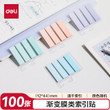 得力（deli）渐变活页指示标签膜类贴纸可书写纸签12mm*44mm100张/袋（4*25张）BT469颜色随机