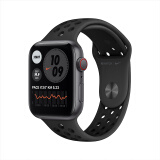 Apple Watch SE 2021款 Nike GPS+蜂窝款 44毫米深空灰色铝金属表壳 煤黑配黑色Nike运动表带MKT73CH/A
