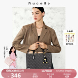 纽芝兰（NUCELLE）黑色鸭子托特包包2025新款大容量单肩包上班通勤手提大包生日礼物
