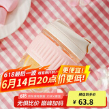 乐扣乐扣（LOCK&LOCK）咖啡杯耐热玻璃水杯子男女学生便携式双饮吸管杯随手杯350ML粉色
