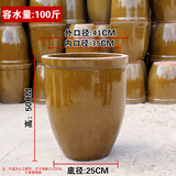 老式水缸家用储水土陶庭院大缸鱼缸造景腌菜缸发酵缸荷花缸醋酱缸 瘦高款 100斤