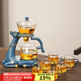 唐丰（TANGFENG）茶具套装自动玻璃茶具家用泡茶神器懒人功夫茶具磁吸办公茶壶整套 福鹿连连茶具（金荷）+彩把6杯