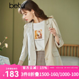 betu百图女装休闲小西装女款通勤西服外套JD2101T29 浅杏色 M