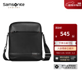 Samsonite新秀丽单肩竖式斜跨包 商务出差编织包男士生日礼物 TN5*09004 黑色